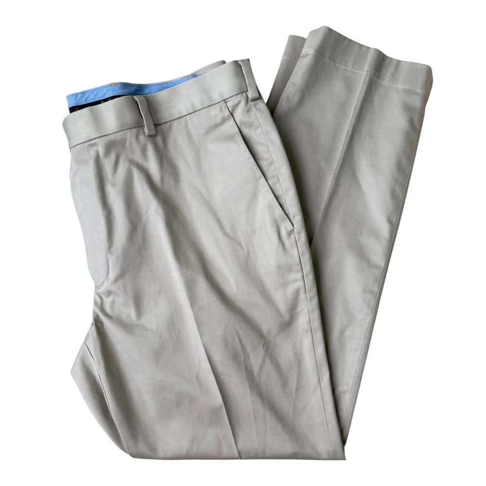 Brooks Brothers Milano Slim Fit Advantage Chino Khaki Pants Mens 38x30 Tan